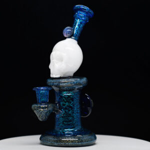 Marty Preston Skull Glass - Rig Blue sparkle effect