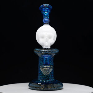 Marty Preston Skull Glass - Rig Blue sparkle effect