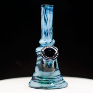 Marty Preston blue glass-rig-with tiger stripe sparkle effect