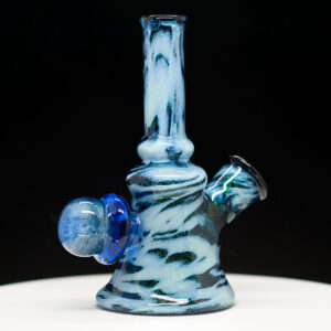 Marty Preston blue glass-rig-with tiger stripe sparkle effect