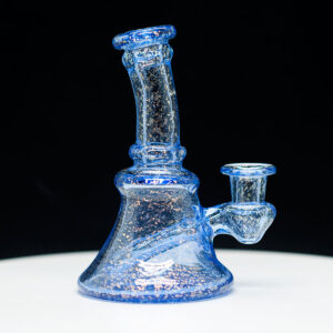 Marty Preston clear glass-rig with blue sparkle effect