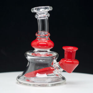 Marty Preston clear glass rig with red trim