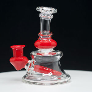 Marty Preston clear glass rig with red trim