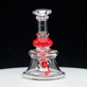 Marty Preston clear glass rig with red trim