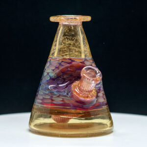 Mellow Glass - Light Yellow Shell Designs Mini Rig Only - 10mm - Image 3
