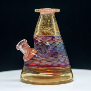 Mellow Glass - Light Yellow Shell Designs Mini Rig Only - 10mm - Image 2