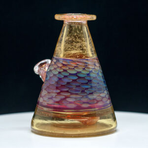 Mellow Glass - Light Yellow Shell Designs Mini Rig Only - 10mm - Image 4