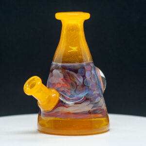 Mellow Glass - Yellow Shell Design Mini Rig Only - 10mm - Image 2