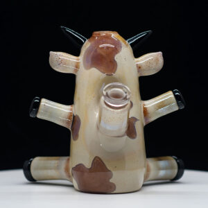 Rob Morrison Glass - Brown Cow with Black Shoes & Pink Lips - Image 4