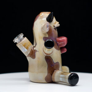 Rob Morrison Glass - Brown Cow with Black Shoes & Pink Lips - Image 3