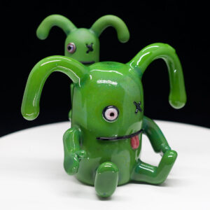 Rob Morrison Glass - Ugly Dolls Ox - Jade Green with matching bubble cap - Image 4