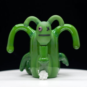 Rob Morrison Glass - Ugly Dolls Ox - Jade Green with matching bubble cap - Image 5
