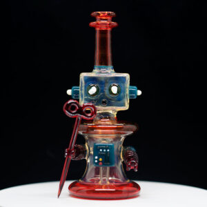 Alternative view of Torchress & Snafu - Red & Clear Robot with matching red dab tool