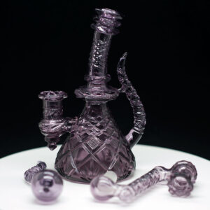 Bada Bing 3 Piece Set - Deep cut glass rig with sperm cap & dropdown - Image 2