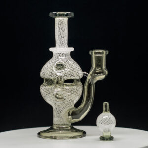 Dave Mann - 2 Piece 14mm Rig with Matching Bubble Cap in light green design