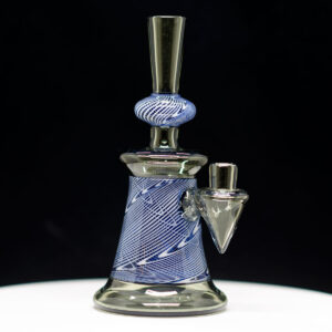 DOK Blue Green Stripy Glass with matching bubble cap - Image 5