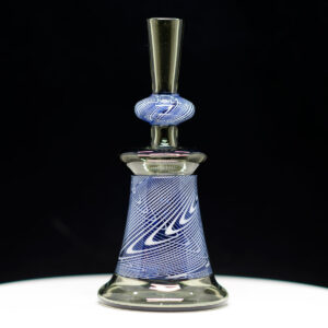 DOK Blue Green Stripy Glass with matching bubble cap - Image 2