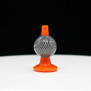 DOK Orange & Black Stripe Glass with matching bubble cap - Image 7