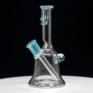 Hive Glass Clear Rig only - Cyan Drip Design - Image 3