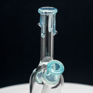 Hive Glass Clear Rig only - Cyan Drip Design - Image 5