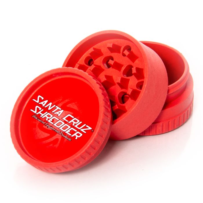 Red 3 Piece Hemp Grinder by Santa Cruz Shredder