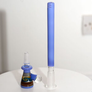 MonkeyThrowPoop - Big Beautiful Beaker Bong - Purple Fully Worked Piece - Image 5
