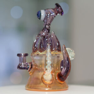Jam Solo x Helio Glass x Brighton Glass - Fumed 10mm Female 2 hole perk Shredder - Image 3