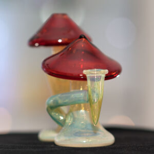 Helio Glass - Double Mushroom Mini Recycler 10mm Female - 3 hole diffuser - Image 3