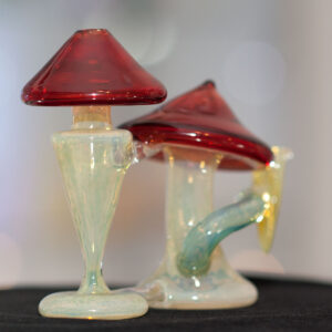 Helio Glass - Double Mushroom Mini Recycler 10mm Female - 3 hole diffuser - Image 2