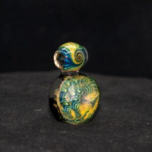Matt A Glass Faceted Pendent With Gold & Silver Fume by Northstar Galaxy - Image 2
